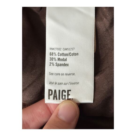 PAIGE Cindy Mid Rise Slim Straight Micro Corduroy Pants brown size 34 - Picture 4 of 5